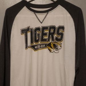 MIZZOU TIGERS LONG SLEEVE TEE SHIRT WHITE,BLACK SZ.XL